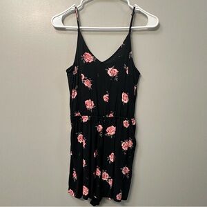 H&M Black Floral Jumpsuit